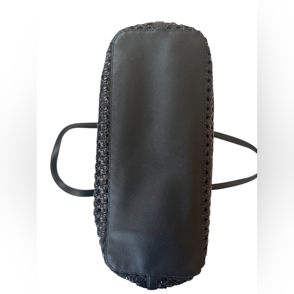 Tory Burch Black Woven Gold Hardware Tote - Picture 7 of 14